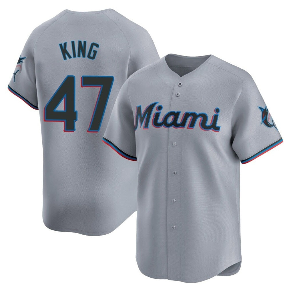 Miami Marlins #47 John King Player Gray FEDASGOGE Home Limited Stitched Jerseys