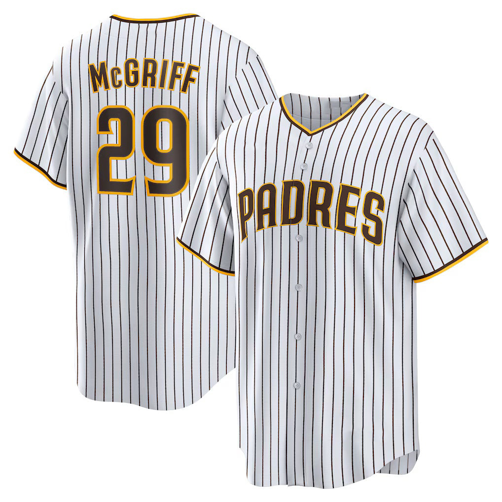 San Diego Padres #29 Fred McGriff White FEDASGOGE Home Retired Player Replica Jersey