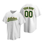 Custom Oakland Athletics White FEDASGOGE Stitched Cool Base Home Jersey