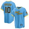 Milwaukee Brewers #10 Sal Frelick Player Light Blue FEDASGOGE City Connect Home Game Stitched Jerseys
