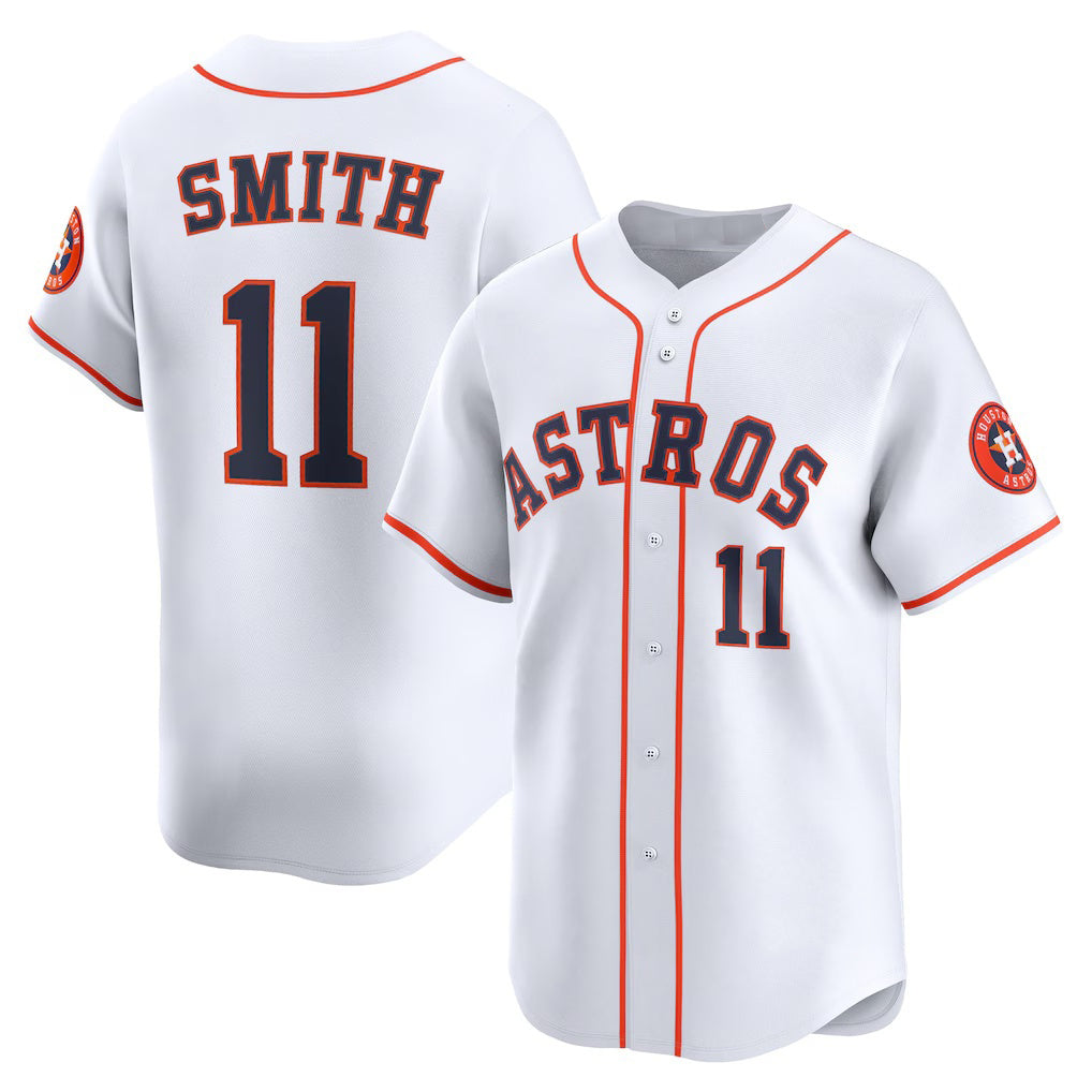 Houston Astros #11 Cam Smith White FEDASGOGE Home Limited Player Jersey