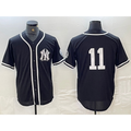 New York Yankees #11 Anthony Volpe No Name Black White FEDASGOGE Cool Base Stitched Jersey