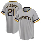 Pittsburgh Pirates #21 Roberto Clemente Gray FEDASGOGE Road Cooperstown Collection Player Jersey
