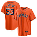 Houston Astros #53 Cristian Javier Player Orange FEDASGOGE Home Game Stitched Jerseys
