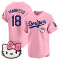 Los Angeles Dodgers #18 Yoshinobu Yamamoto Pink FEDASGOGE 2025 Hello Kitty Vapor Limited Stitched Jersey