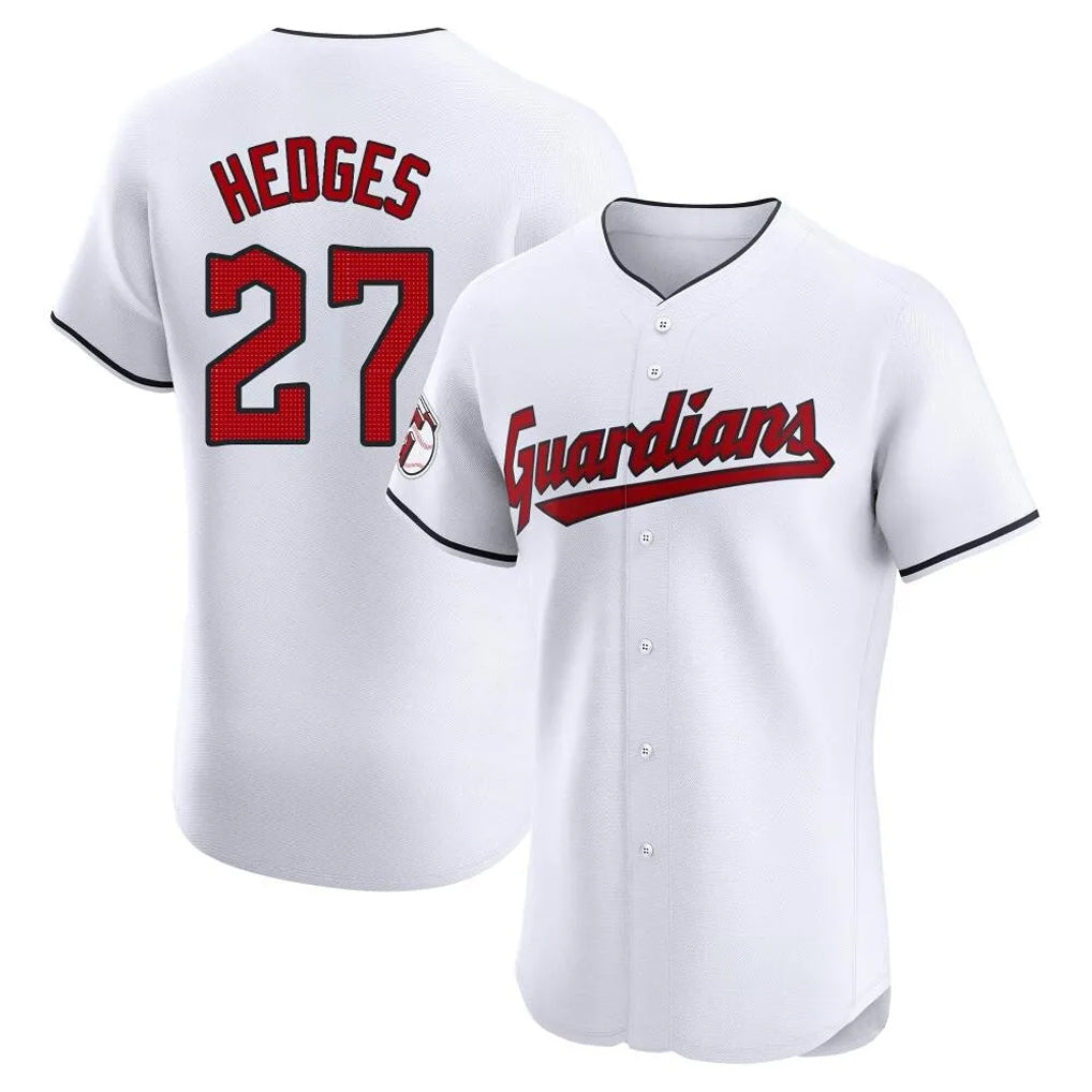 Cleveland Guardians #27 Austin Hedges Player White FEDASGOGE Limited Elite Home Stitched Jerseys
