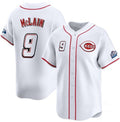 Cincinnati Reds #9 Matt McLain White FEDASGOGE 2025 Speedway Classic Home Limited Stitched Jersey