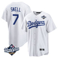 Los Angeles Dodgers #7 Blake Snell Player White FEDASGOGE Game World Series Stitched Jerseys