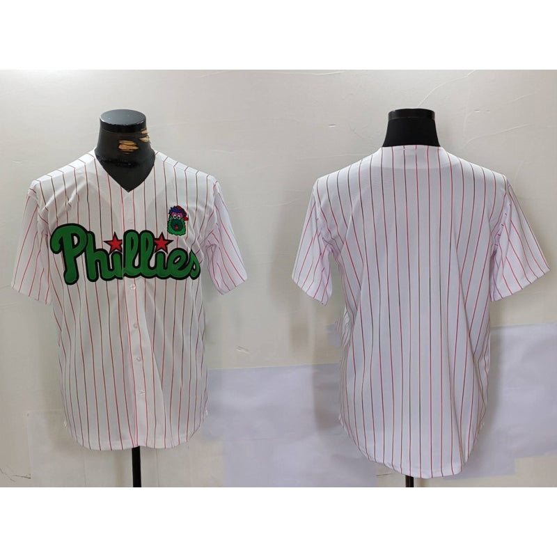 Philadelphia Phillies Blank White Green FEDASGOGE Cool Base Stitched Jersey