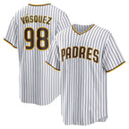 San Diego Padres #98 Randy Vasquez White FEDASGOGE Home Replica Jersey