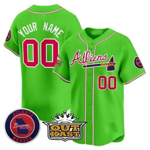 Custom Atlanta Braves Atliens Vapor Premier Limited Jersey ¨CGreen FEDASGOGE