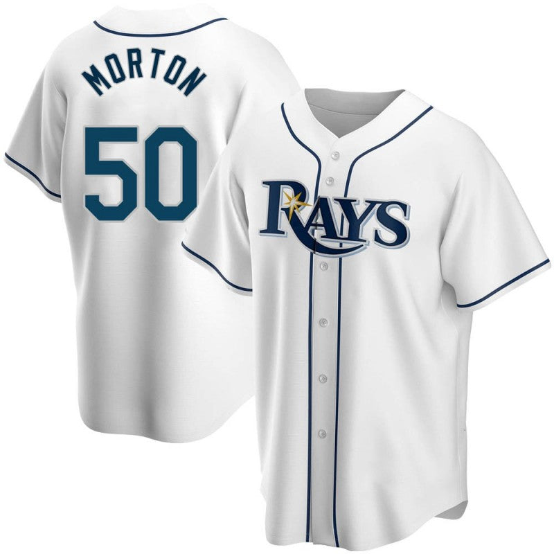 Tampa Bay Rays Replica #50 Charlie Morton White FEDASGOGE Home Jersey