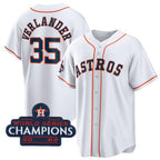 Houston Astros #35 Justin Verlander White FEDASGOGE 2022 World Series Champions Home Stitched Jersey