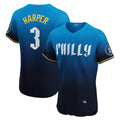 Philadelphia Phillies #3 Bryce Harper Navy FEDASGOGE City Connect Elite Jersey