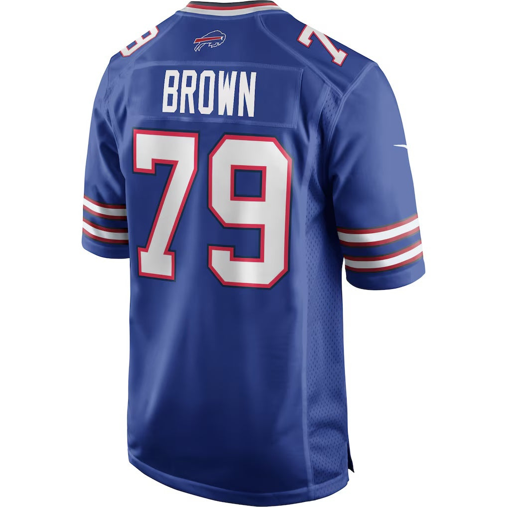 B.Bills #79 Ruben Brown Royal FEDASGOGE Game Retired Player Jersey