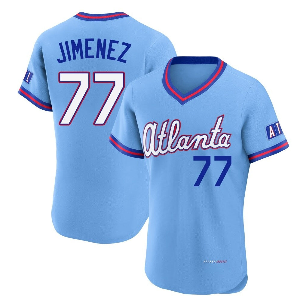 Atlanta Braves #77 Joe Jimenez Player Powder Blue FEDASGOGE 2026 City Connect T-shirt Limited Elite Home Game Stitched Jerseys