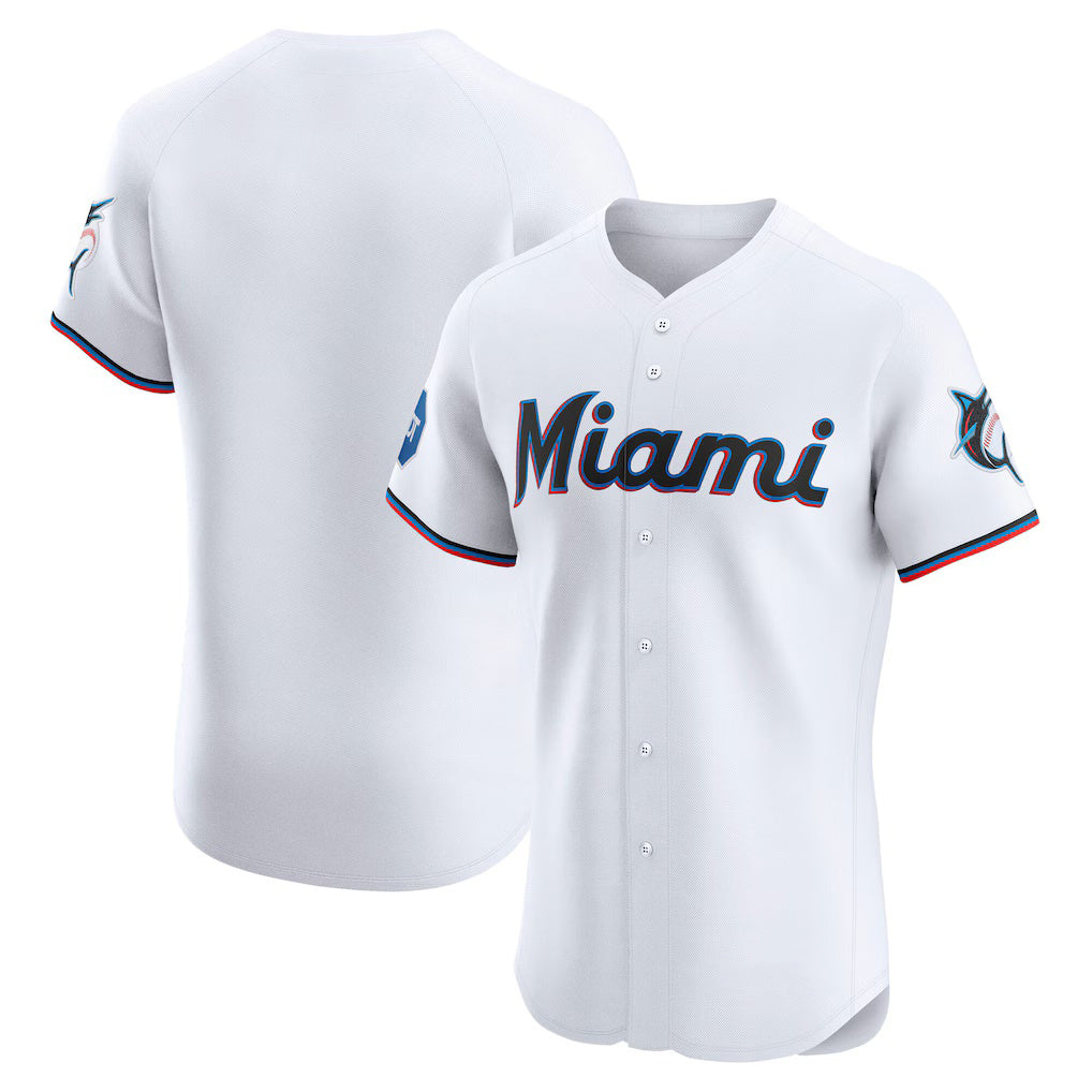 Miami Marlins White FEDASGOGE Home Elite Jersey