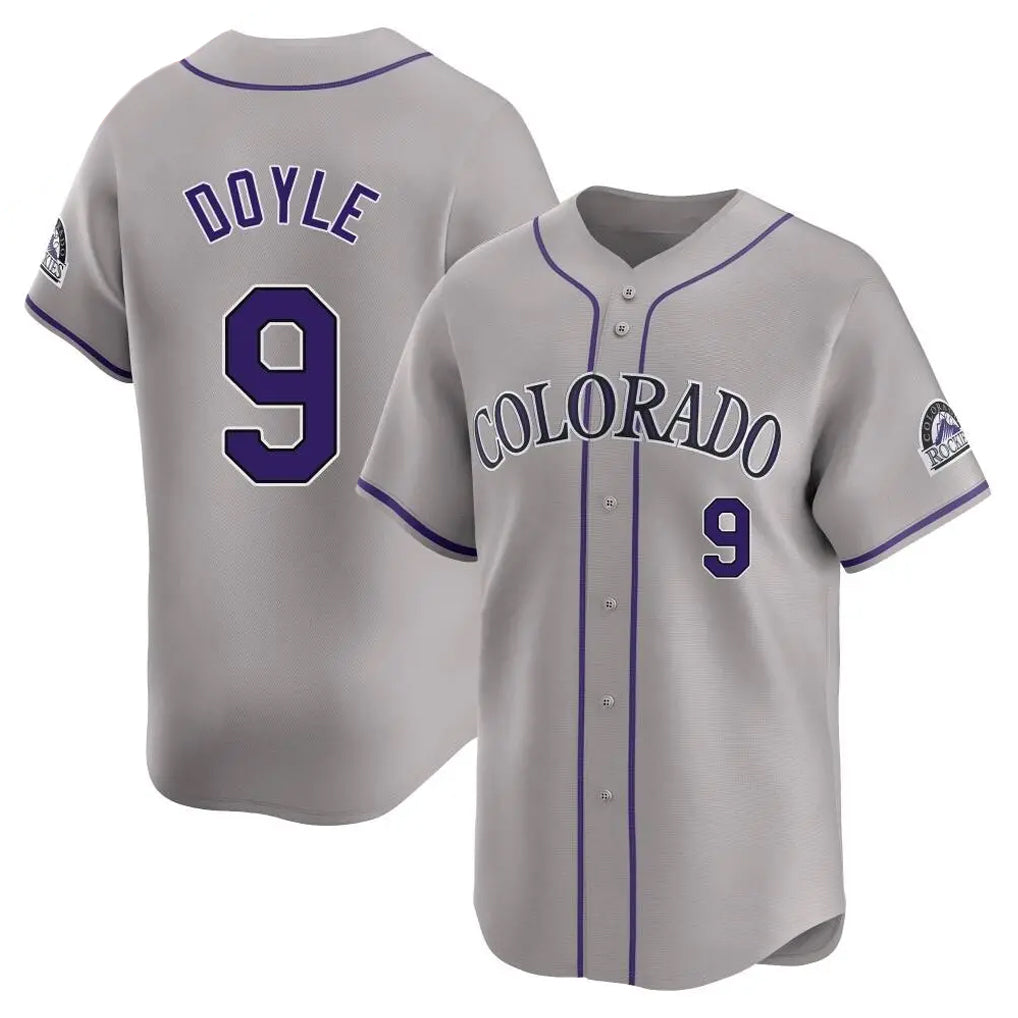 Colorado Rockies #9 Brenton Doyle Player Gray FEDASGOGE Limited Home Stitched Jerseys