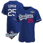 Los Angeles Dodgers #25 Tommy Edman Player Royal FEDASGOGE World Series Limited Elite Home Stitched Jerseys