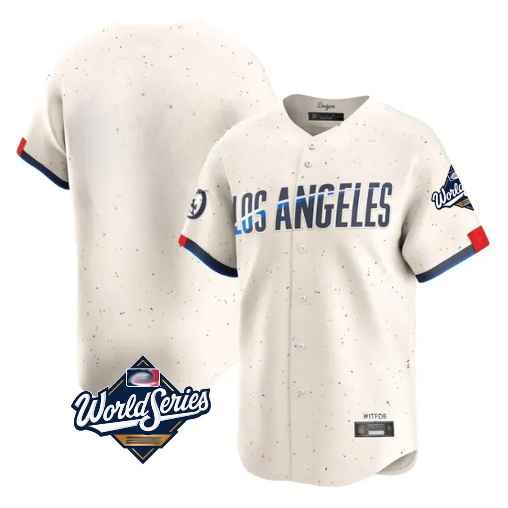 Los Angeles Dodgers Blank Player Cream FEDASGOGE City Connect Limited Home World Series Stitched Jerseys