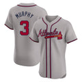 Atlanta Braves #3 Dale Murphy Player Gray FEDASGOGE Limited Elite Home Game Stitched Jerseys