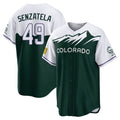 Colorado Rockies #49 Antonio Senzatela Player Green FEDASGOGE City Connect Home Game Stitched Jerseys
