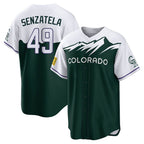 Colorado Rockies #49 Antonio Senzatela Player Green FEDASGOGE City Connect Home Game Stitched Jerseys