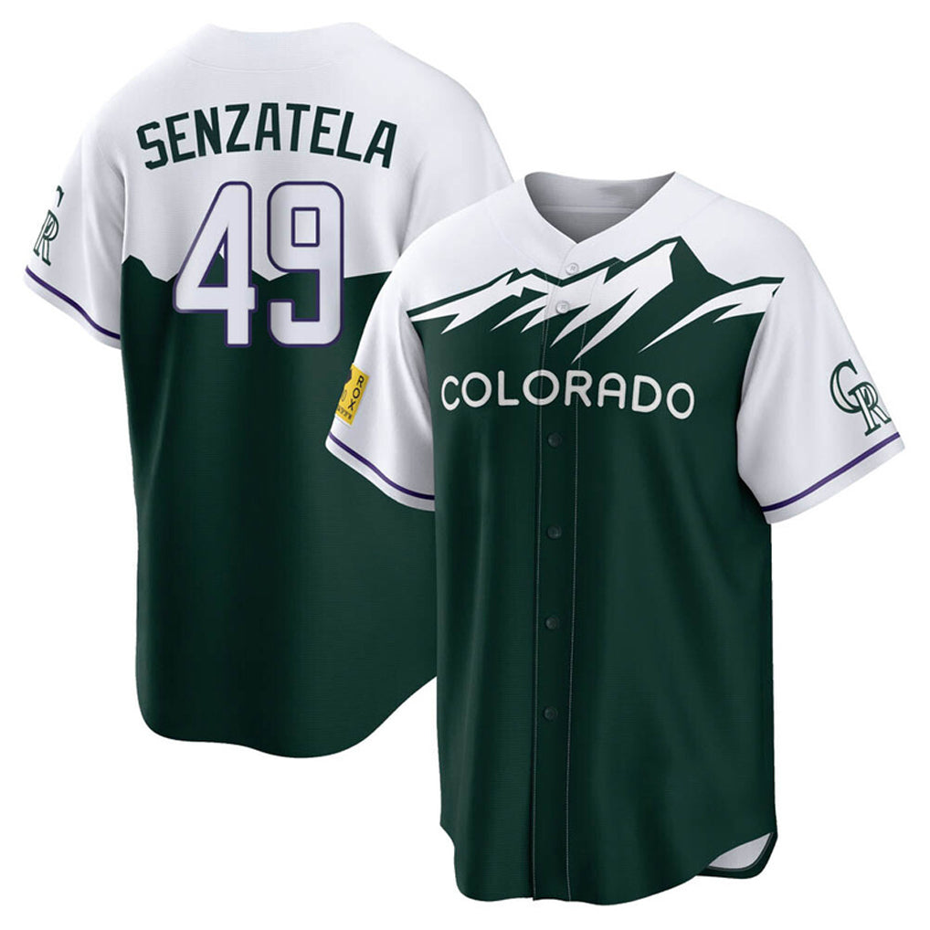Colorado Rockies #49 Antonio Senzatela Player Green FEDASGOGE City Connect Home Game Stitched Jerseys
