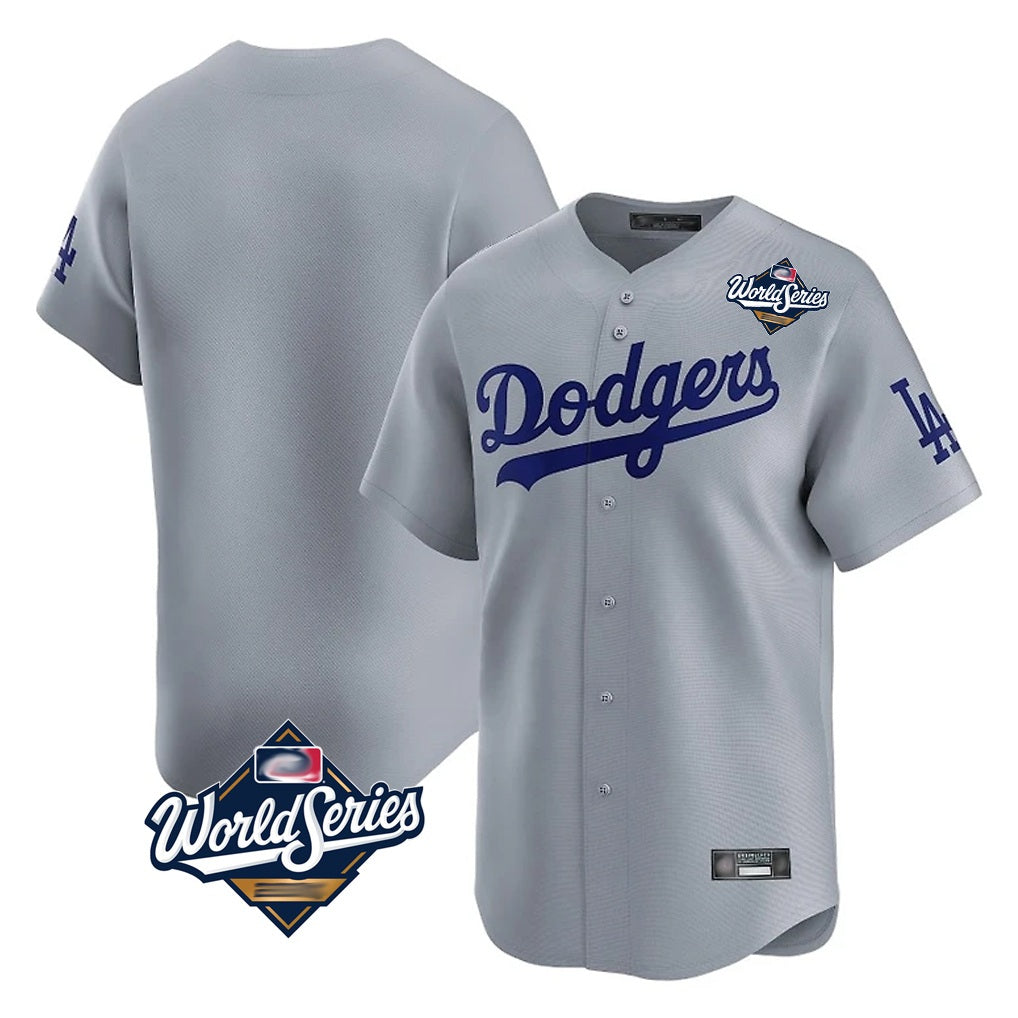 Los Angeles Dodgers Blank Player Gray FEDASGOGE Limited Home World Series Stitched Jerseys