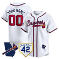 Custom Atlanta Braves 2024 Robinson & Georgia Patch Vapor Premier Limited Jersey ¨C White FEDASGOGE