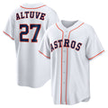 Houston Astros #27 Jose Altuve White FEDASGOGE Home Replica Player Name Jersey