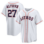 Houston Astros #27 Jose Altuve White FEDASGOGE Home Replica Player Name Jersey