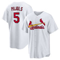 St. Louis Cardinals #5 Albert Pujols White FEDASGOGE Home Retired Player Replica Jersey