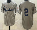 New York Yankees #2 Derek Jeter Grey FEDASGOGE Without Name Limited Jersey