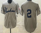 New York Yankees #2 Derek Jeter Grey FEDASGOGE Without Name Limited Jersey
