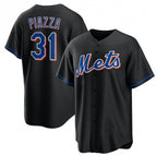 New York Mets #31 Mike Piazza Black FEDASGOGE 2022 Cool Base Stitched Jersey