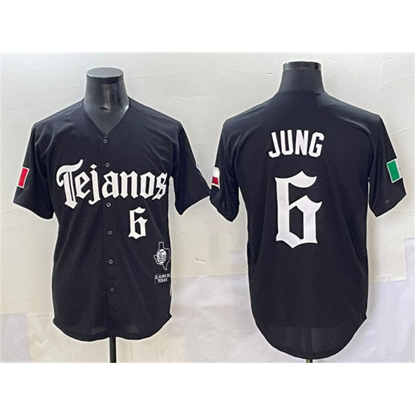Texas Rangers #6 Josh Jung Black FEDASGOGE Mexico 2025 Vapor Premier Limited Stitched Jersey