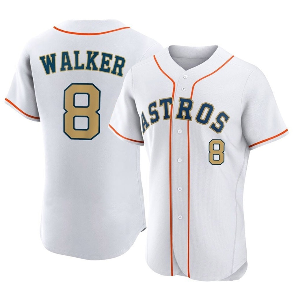 Houston Astros #8 Christian Walker Player Gold FEDASGOGE Collection Limited Elite Home Stitched Jerseys