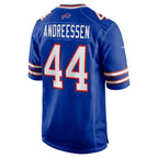 B.Bills #44 Joe Andreessen Royal FEDASGOGE Game Jersey
