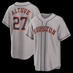 Houston Astros #27 Jose Altuve Gray FEDASGOGE Road Replica Jersey