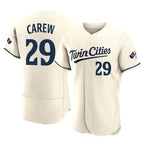 Minnesota Twins #29 Rod Carew Player Cream FEDASGOGEHome Limited Elite Stitched Jerseys