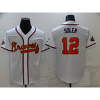 Atlanta Braves #12 Jorge Soler 2022 White Gold FEDASGOGE World Series Champions Program Cool Base Stitched Jersey