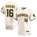 Milwaukee Brewers #16 Blake Perkins Player Cream FEDASGOGE Home Limited Game Stitched Jerseys