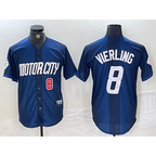 Detroit Tigers #8 Matt Vierling Number Navy FEDASGOGE 2024 City Connect Cool Base Limited Stitched Jersey