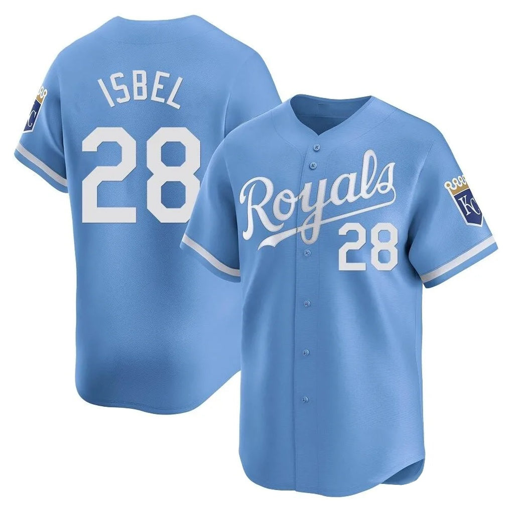 Kansas City Royals #28 Kyle Isbel Player Light Blue FEDASGOGE Alt Limited Home Stitched Jerseys