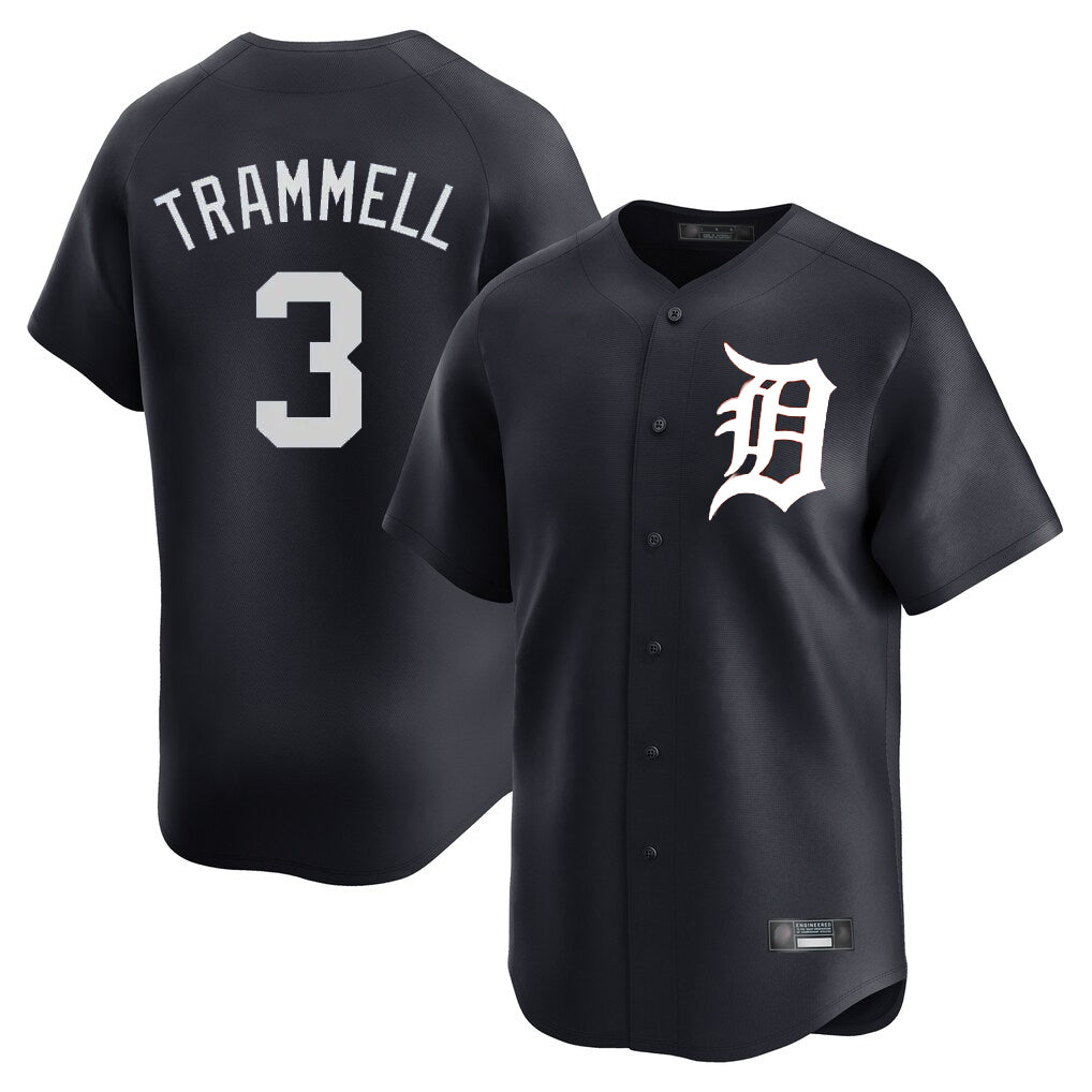 Detroit Tigers #3 Alan Trammell Player Navy FEDASGOGE Home Limited Game Stitched Jerseys