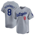 Los Angeles Dodgers #8 Enrique Hern¨¢ndez Player Gray FEDASGOGE Limited Home Stitched Jerseys