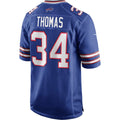 B.Bills #34 Thurman Thomas Royal FEDASGOGE Game Retired Player Jersey