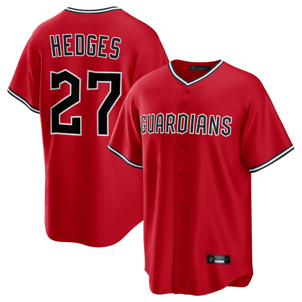 Cleveland Guardians #27 Austin Hedges Player Red FEDASGOGE Home Game Stitched Jerseys