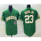 San Diego Padres #23 Fernando Tatis Jr Green FEDASGOGE Cool Base Stitched Jersey 2